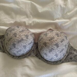 Victoria's secret PINK wear everywhere strapless push up bra gray 34D